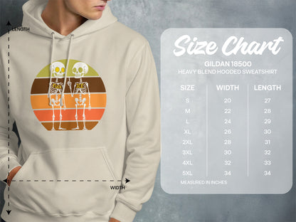 Vintage Skeletons Graphic Design Hooded Sweatshirt product type