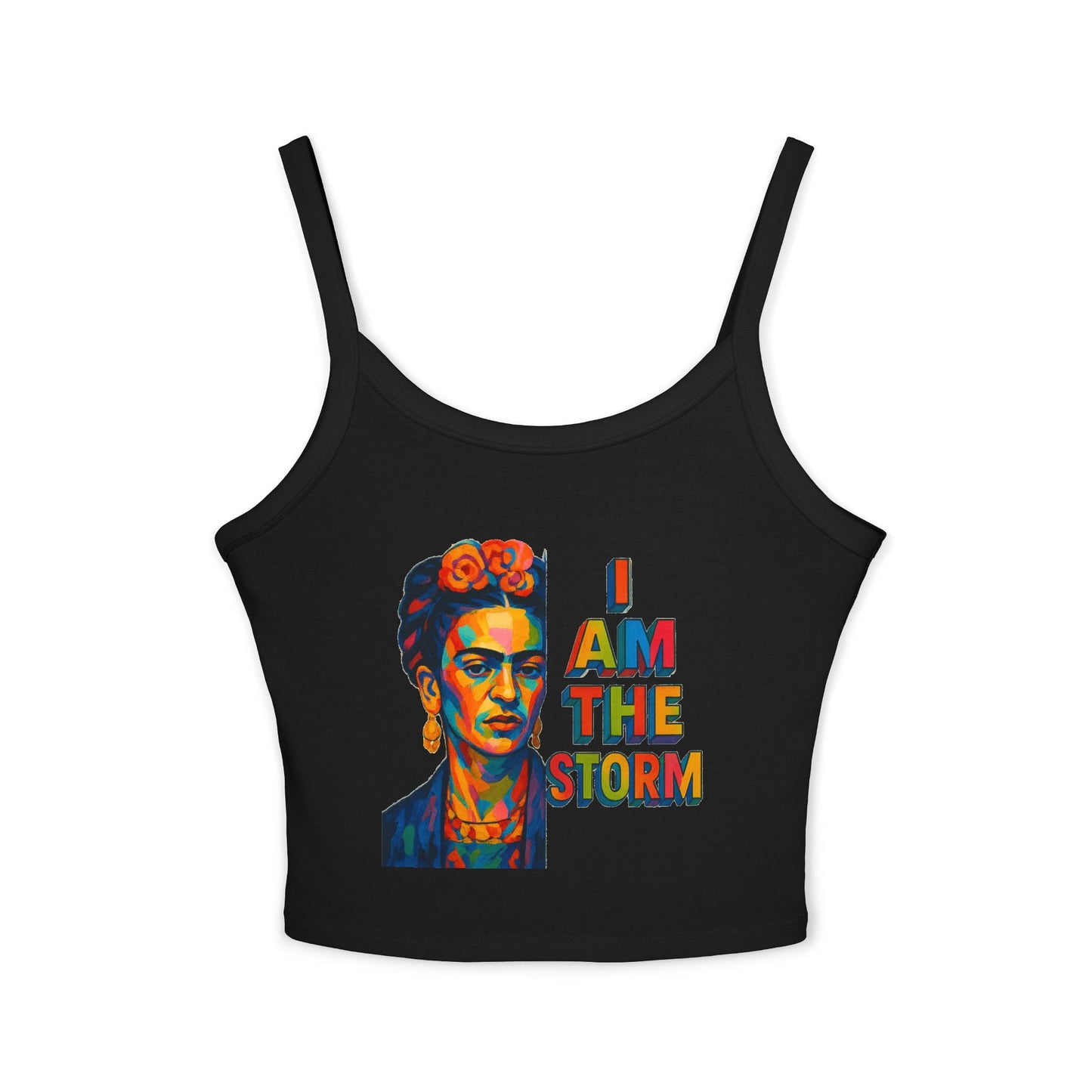 Empowering Frida Kahlo Tank Top | Women's Spaghetti Strap Tee, Inspirational Summer Top, Art Apparel, Gift for Her, Boho Style