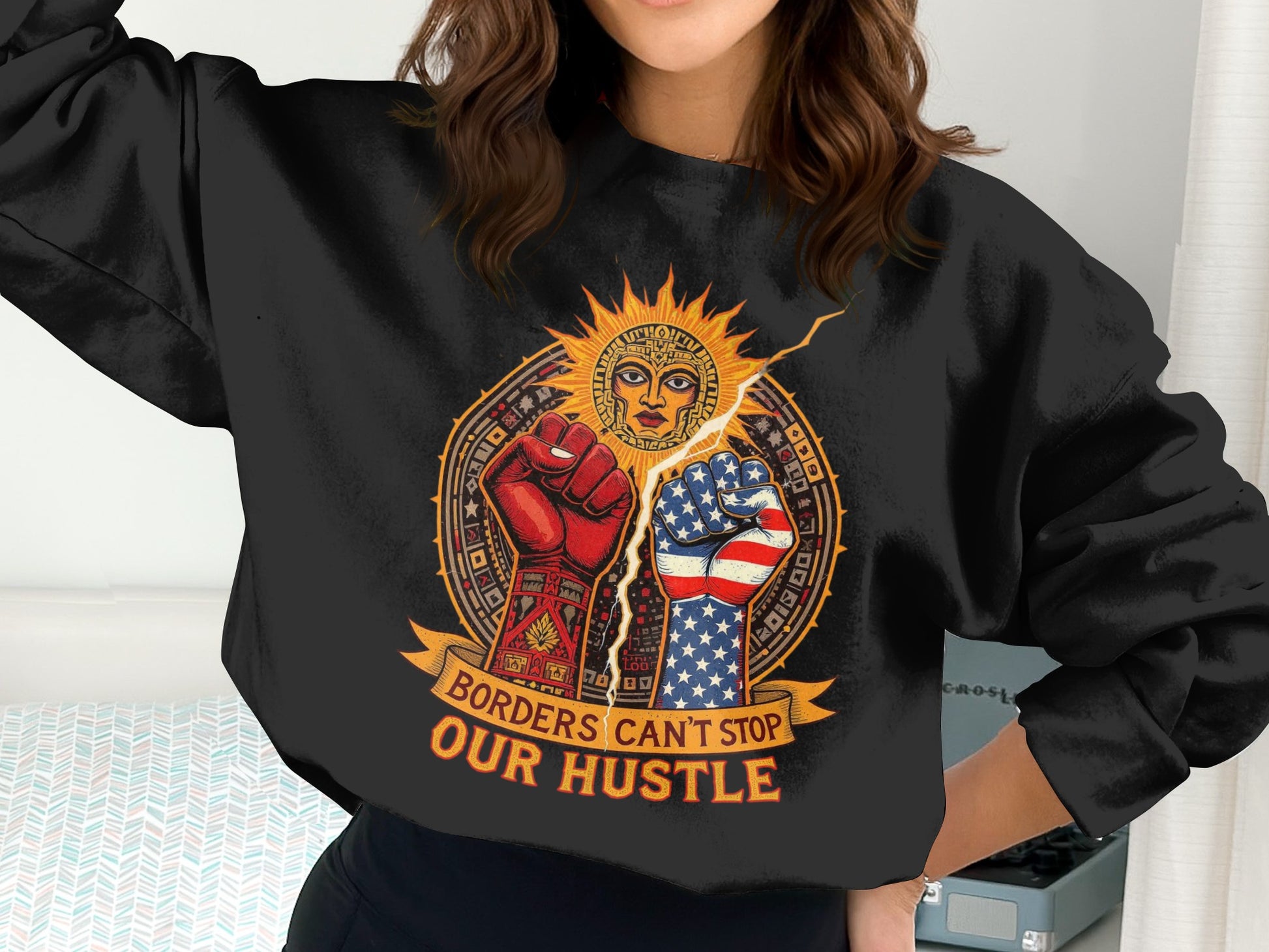 Borders Can't Stop Our Hustle Graphic Sweatshirt product