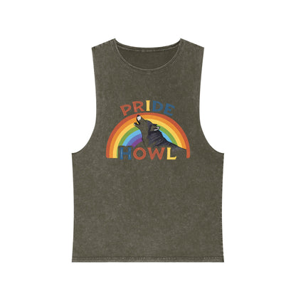 Pride Howl Stonewash Tank Top for Summer Celebrations