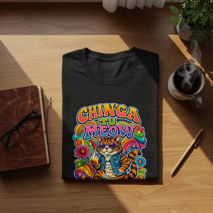 Chinga Tu Meow Psychedelic Cat Middle Finger product type