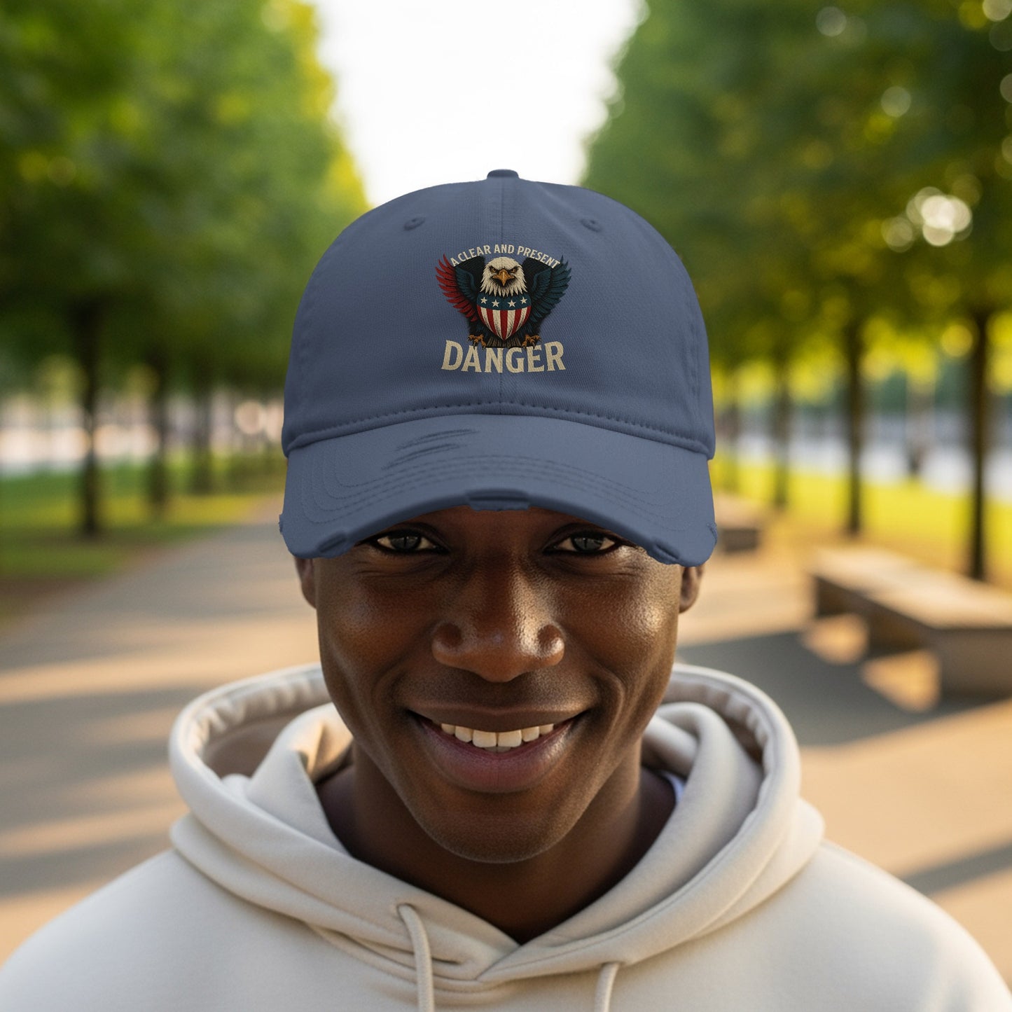 Danger Emblem Structured Blue Baseball Cap product