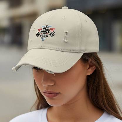 Red White and Brew Text Design on Cap product