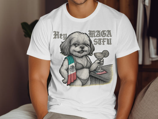 Hey STFU MAGA Dog with Drink Graphic Print product