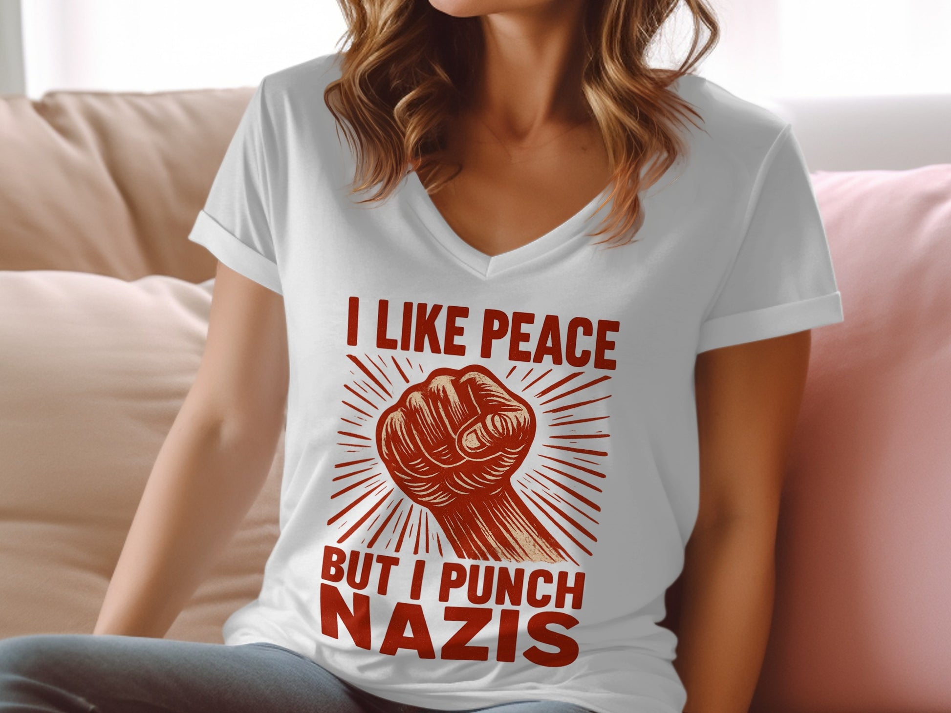 I Like Peace But I Punch Nazis T-Shirt