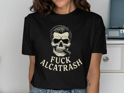 Skull with Text Graphic Short Sleeve Shirt product type