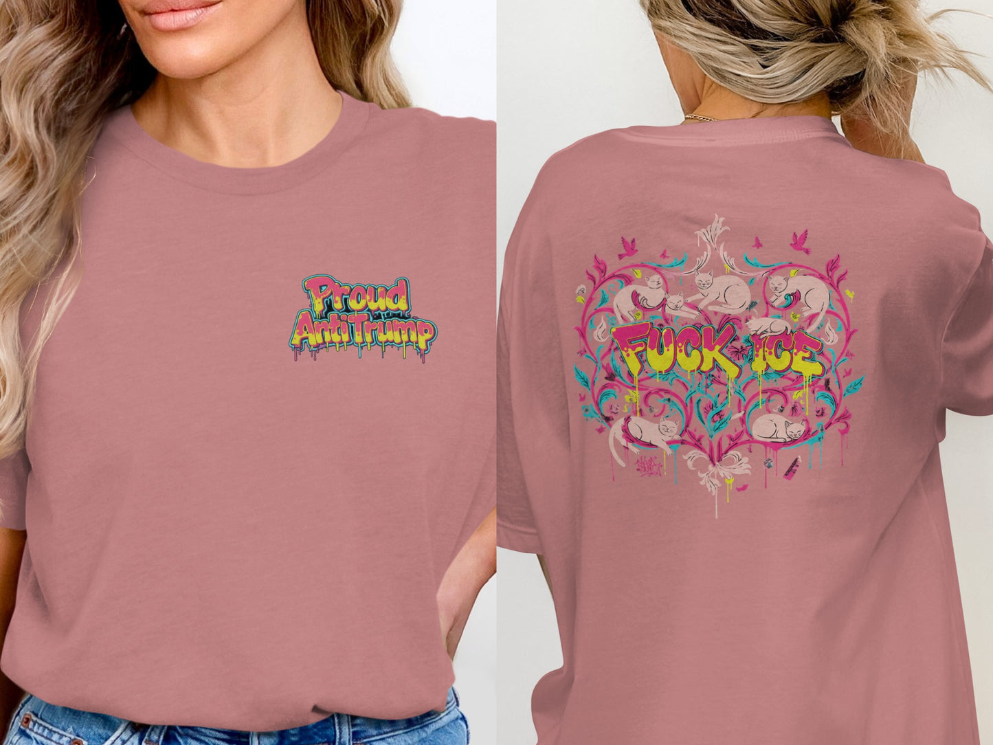 Proud Anti Trump F**k Ice Graphic T-Shirt