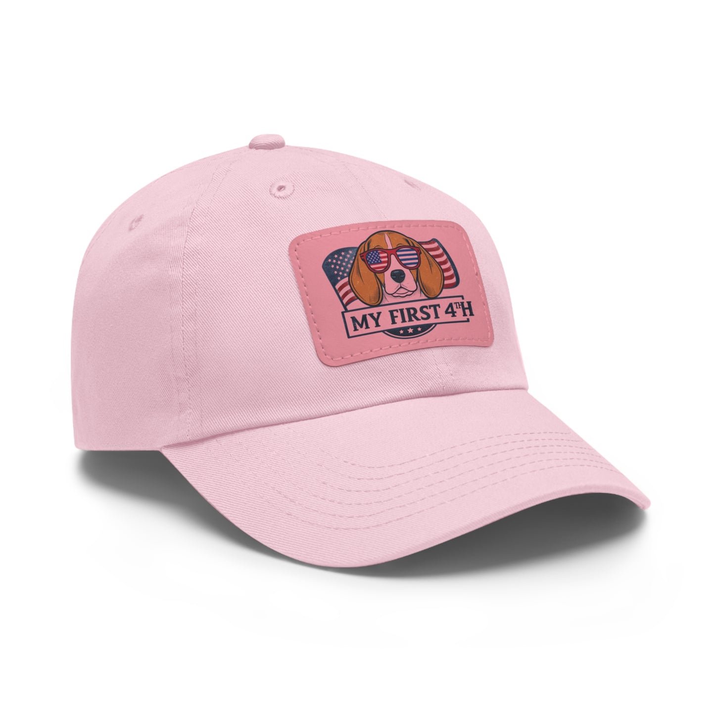 4th of July Dad Hat with Leather Patch (Rectangle)