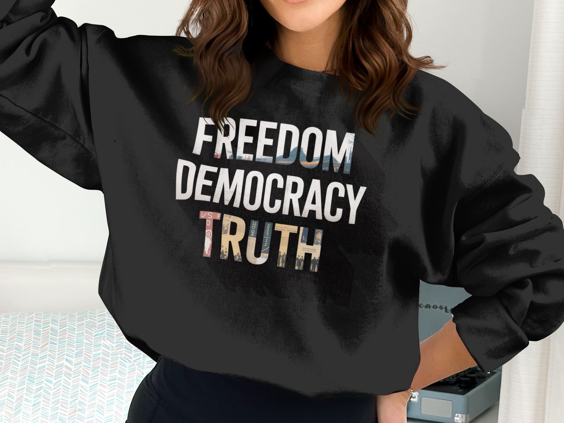 Freedom Democracy Truth Graphic Sweatshirt product