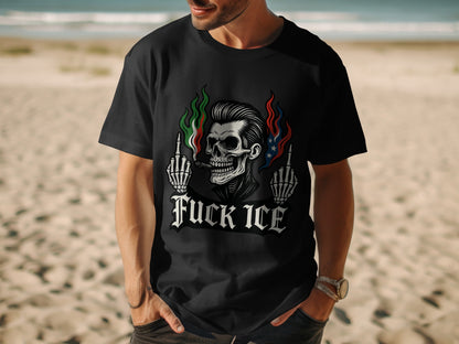 Edgy Skull Design Fuck ICE Graphic T-Shirt product