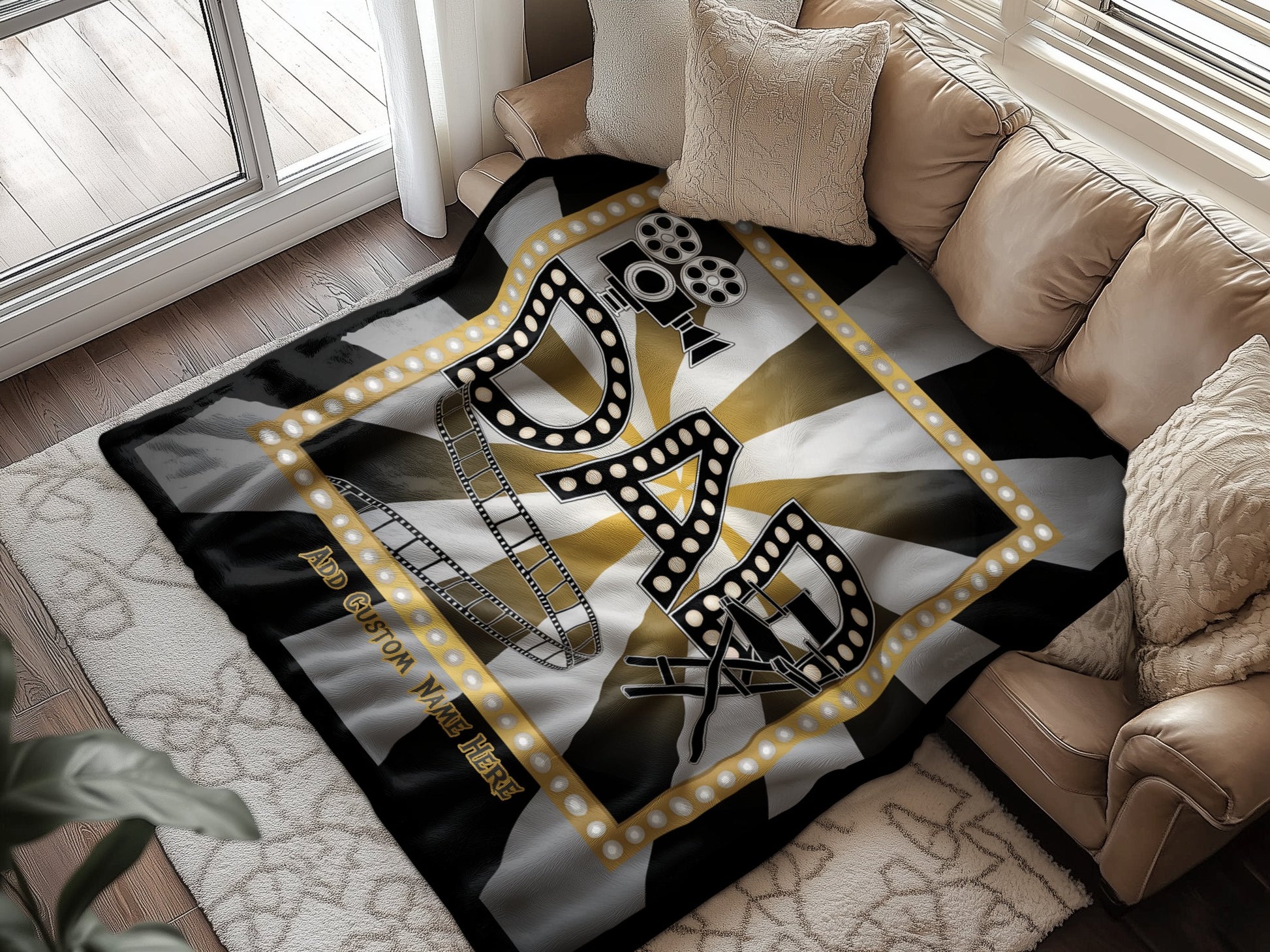 Personalized Dad Movie Theater Blanket product type