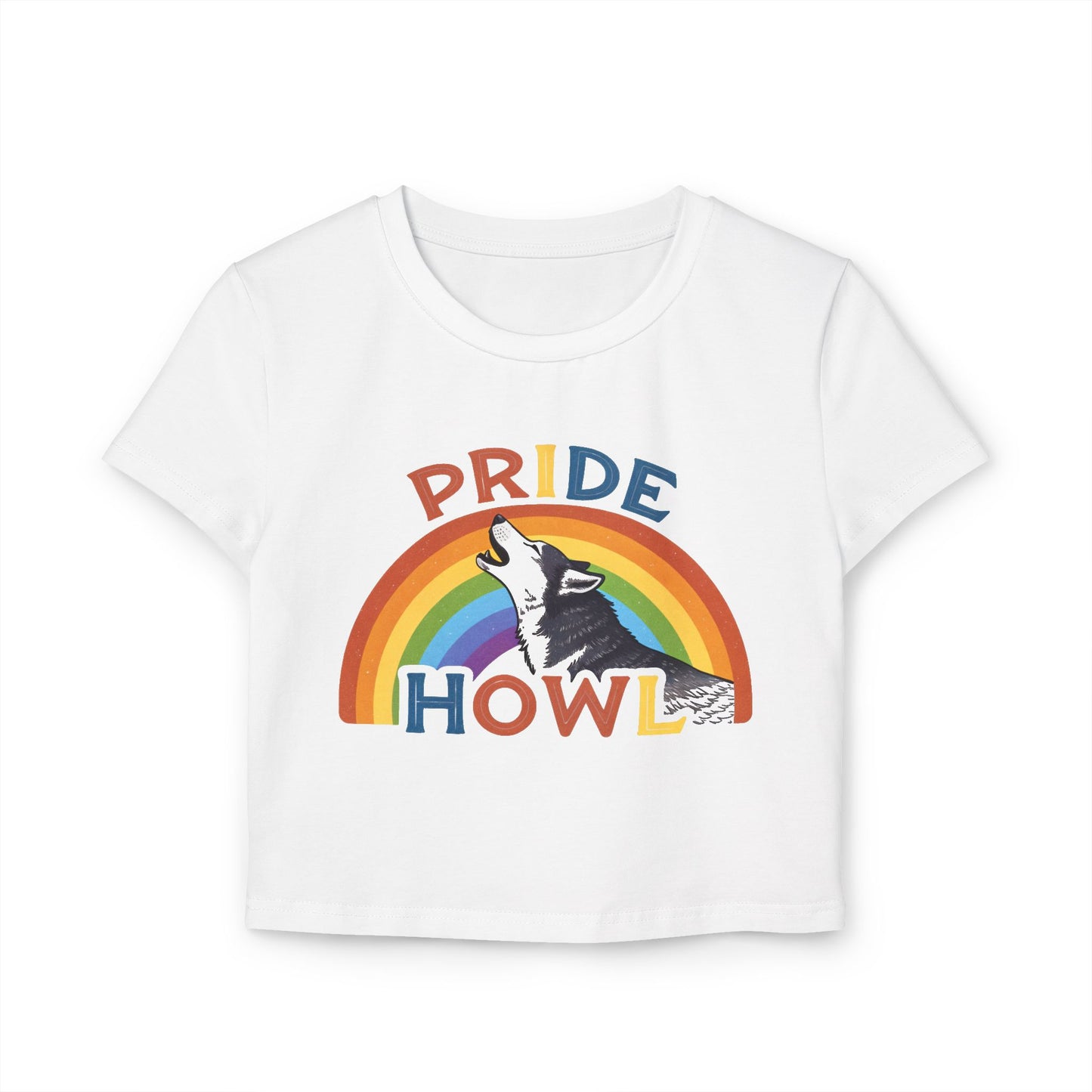 Pride Howl Women's Baby Tee - Celebrate LGBTQ+ Spirit