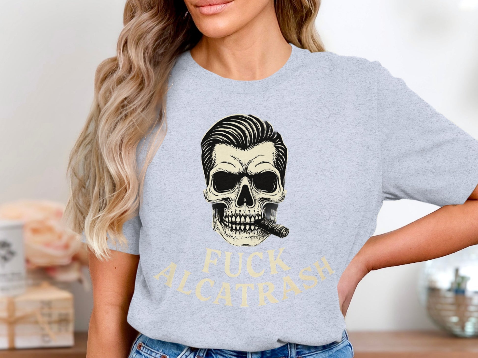 Skull Smoking Cigar Fuck Alcatrash T-shirt product type