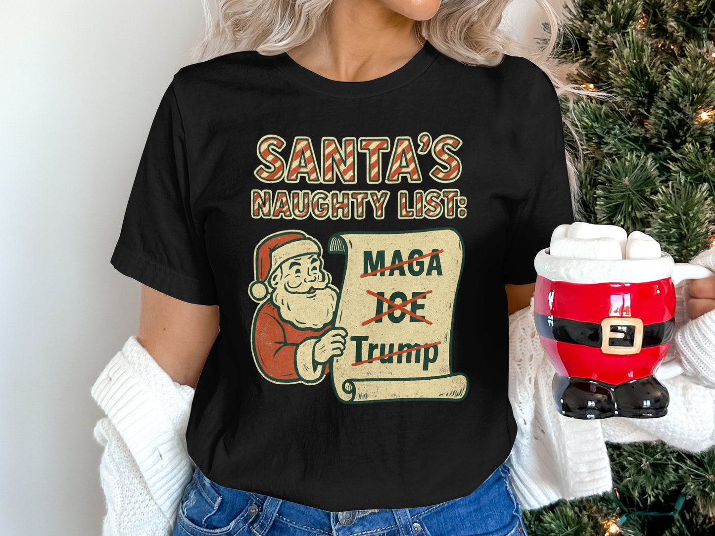 Christmas Santa's Naughty List Graphic Tee