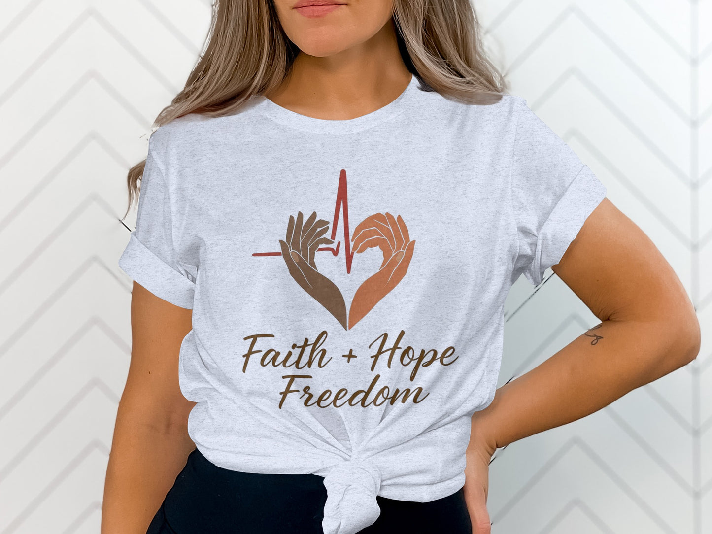 Faith Hope Freedom Heart Design T-shirt product