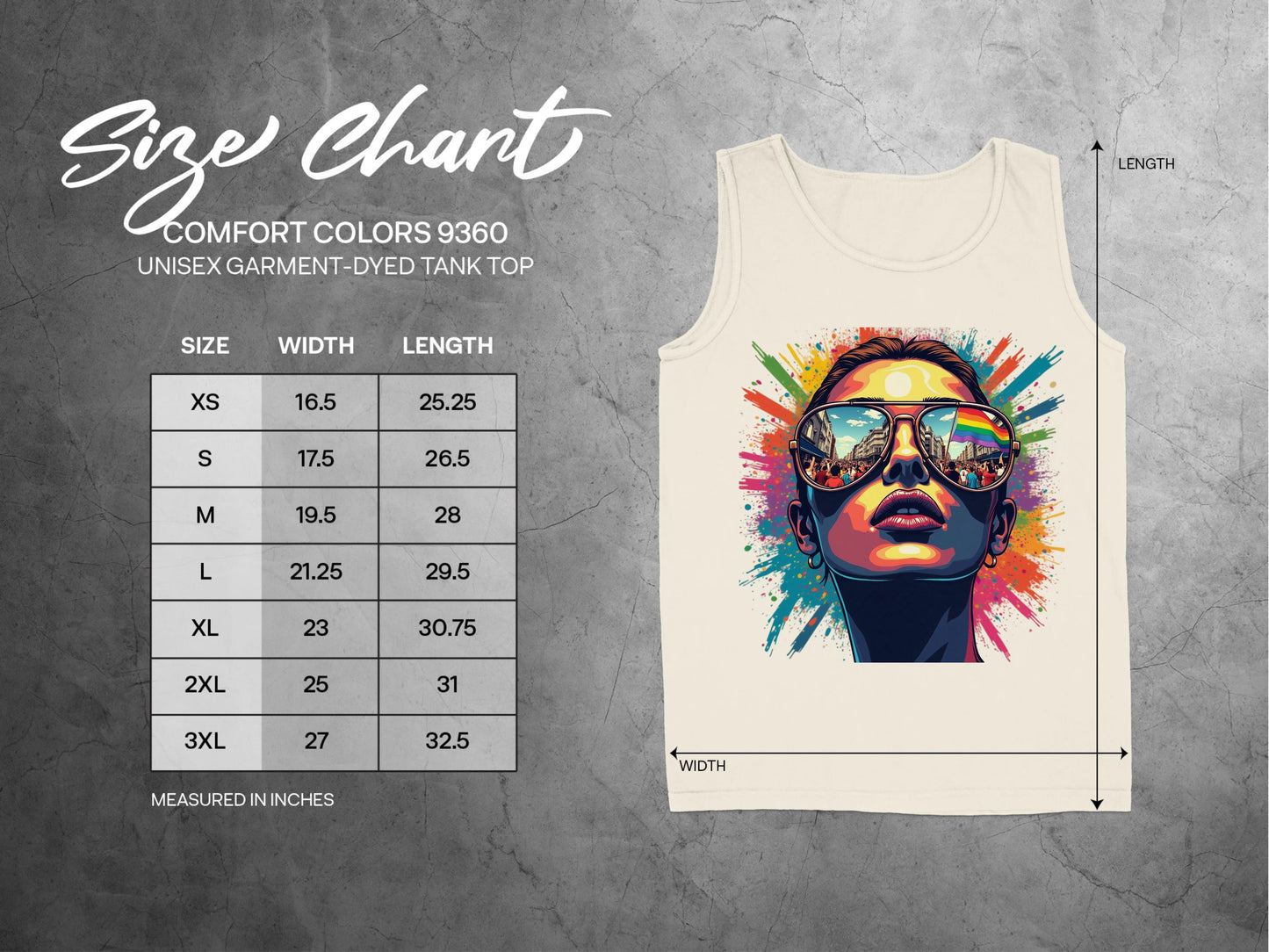 Vibrant Artistic Sunglasses Graphic Tank Top product type