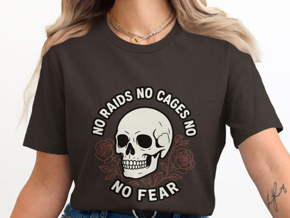 No Raids No Cages No Fear Skull Graphic T-shirt