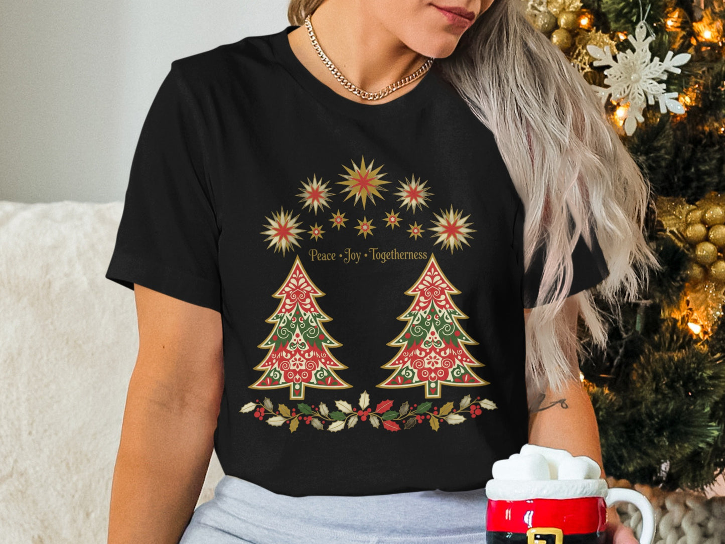 Celebration Christmas Trees Peace Joy Togetherness Shirt