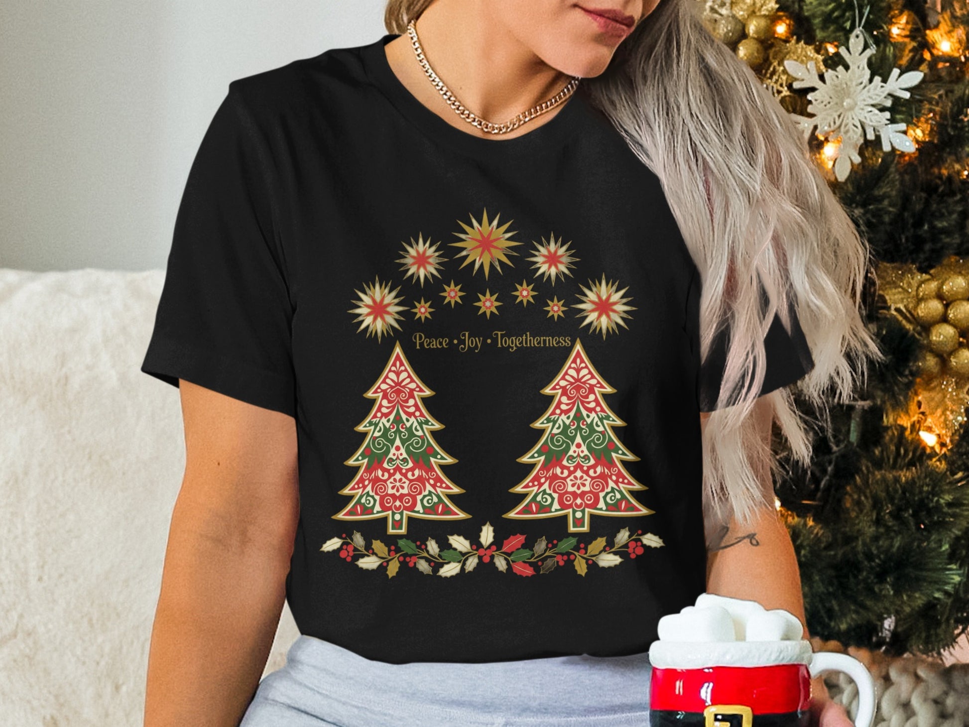Celebration Christmas Trees Peace Joy Togetherness Shirt