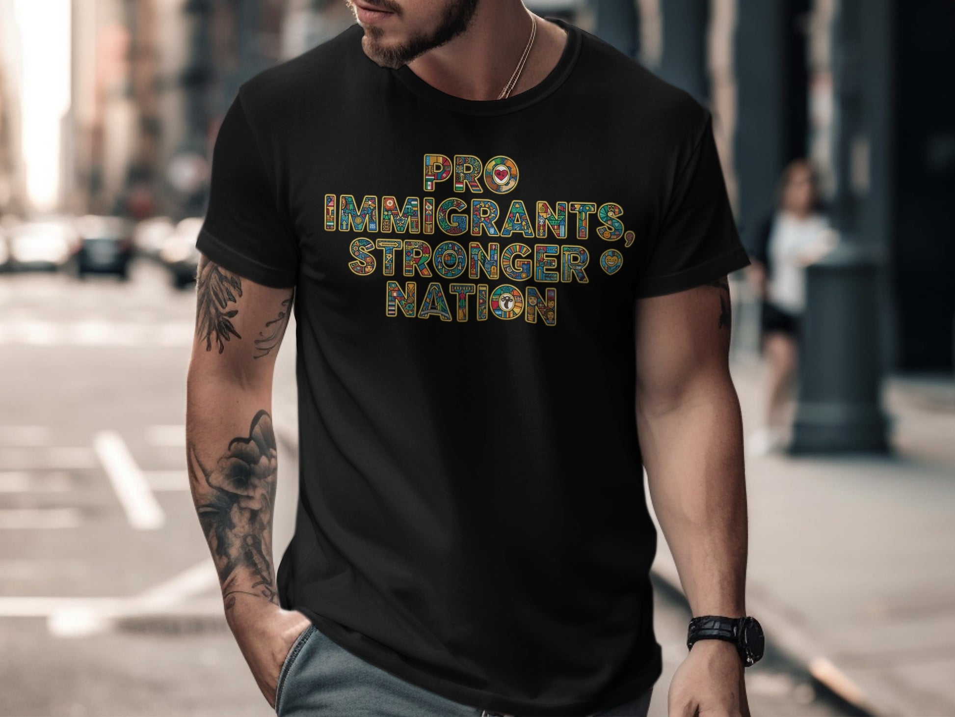 Pro Immigrants Stronger Nation Graphic Tee product