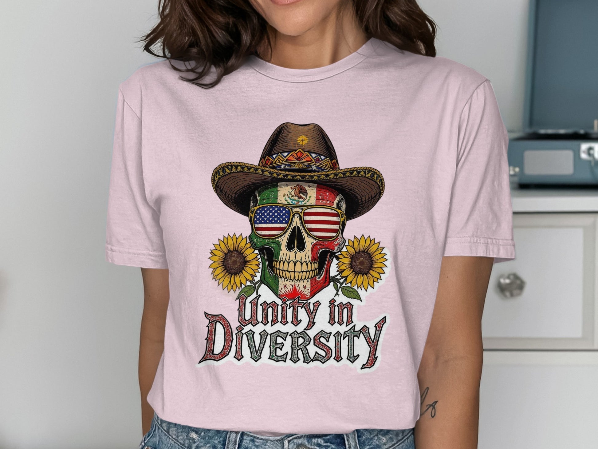 Unity in Diversity Skull Graphic Shirt product type