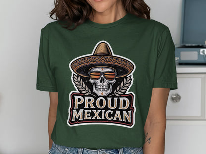 Proud Mexican Skull Design Graphic Tee product