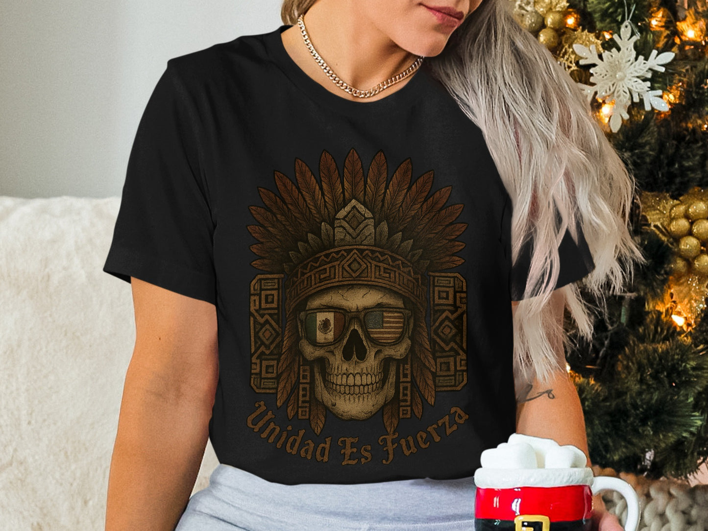 Unidad Es Fuerza Skull Graphic T-Shirt