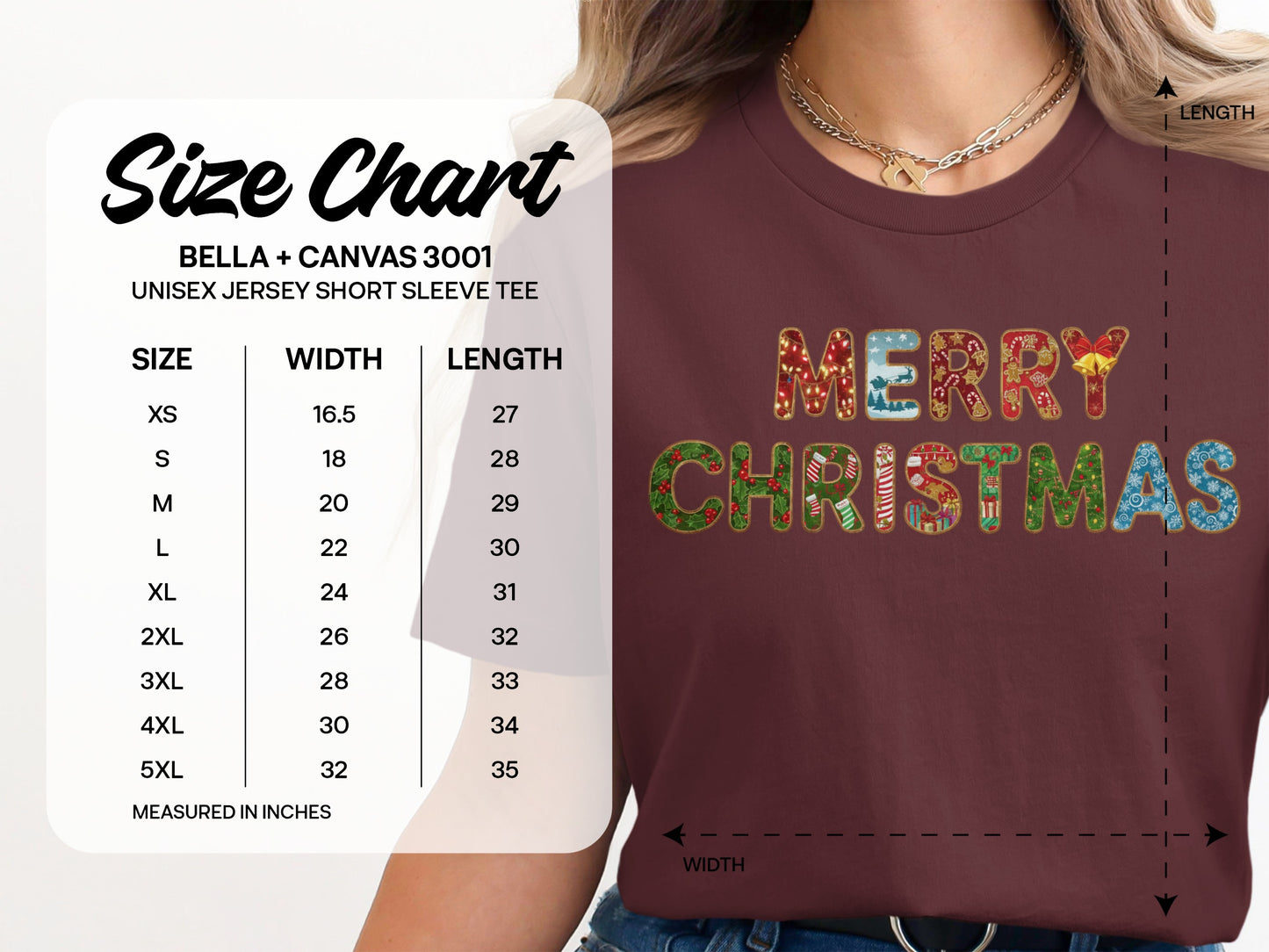 Merry Christmas Bella Canvas 3001 Unisex Jersey Tee