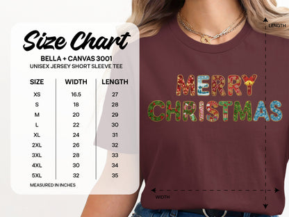 Merry Christmas Bella Canvas 3001 Unisex Jersey Tee