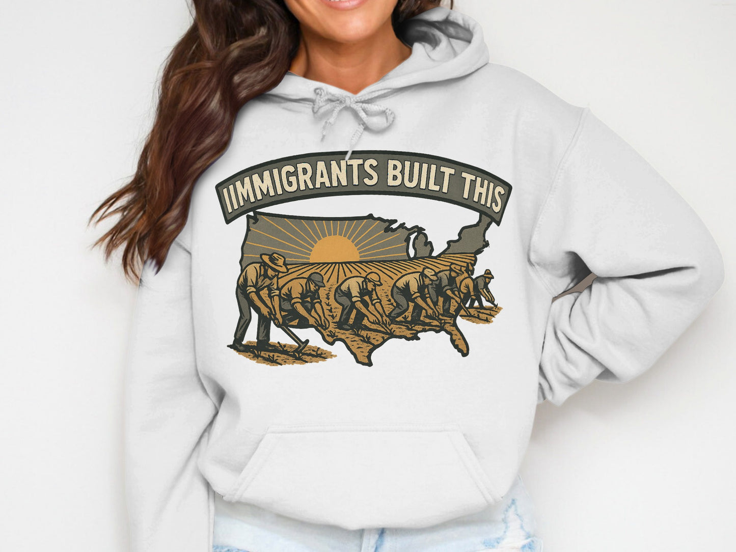 Immigrants Built This USA Map Graphic Hoodie product type