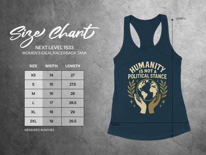 Humanity Is Not a Political Stance Racerback Tank