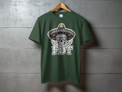 FDT Graphic T-shirt with Skull Wearing Sombrero product type