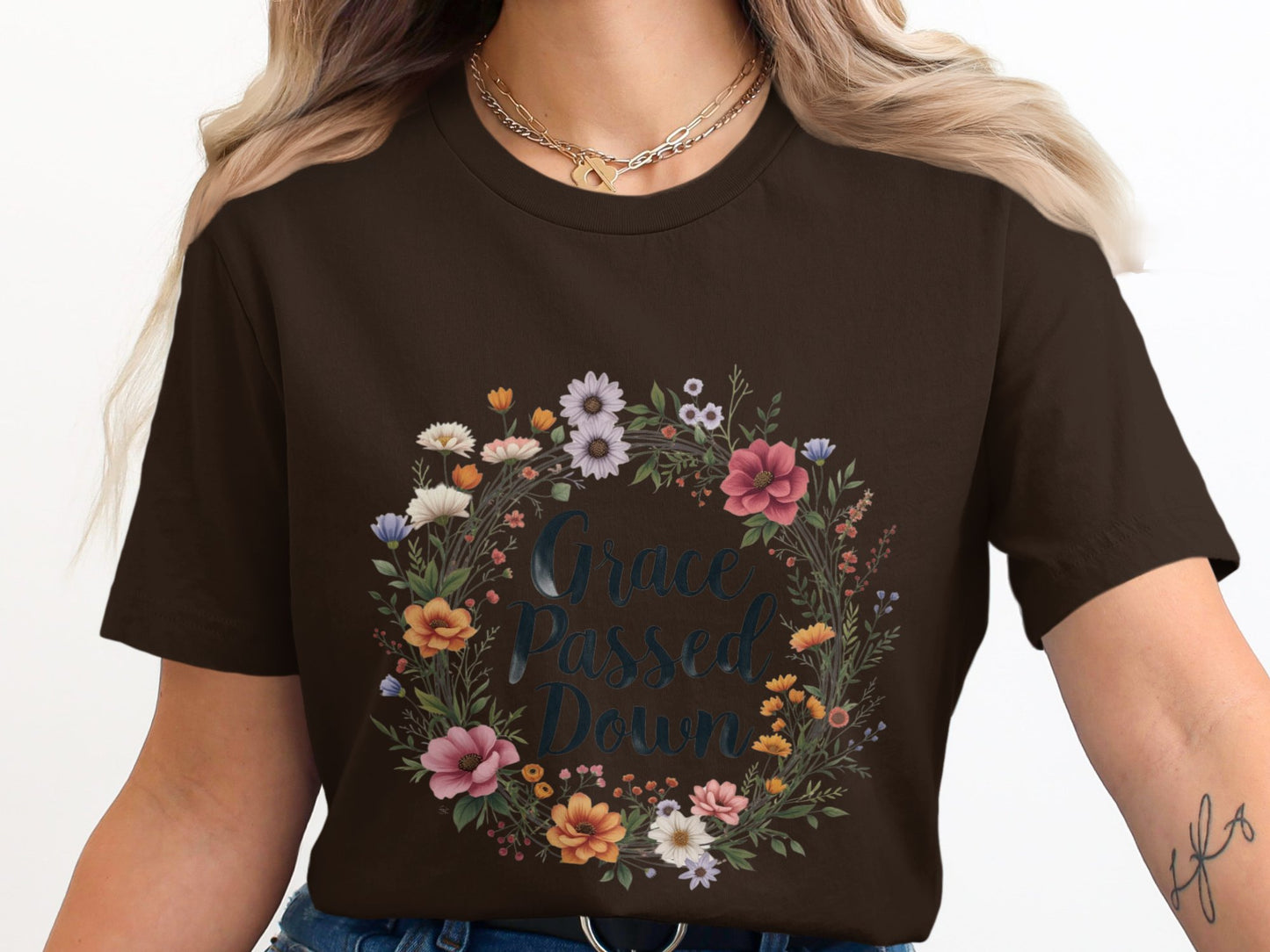 Grace Passed Down Floral Wreath Graphic T-shirt product type