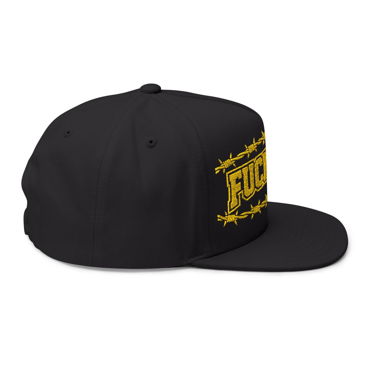Barbed Wire Design Yellow Text Embroidered Hat