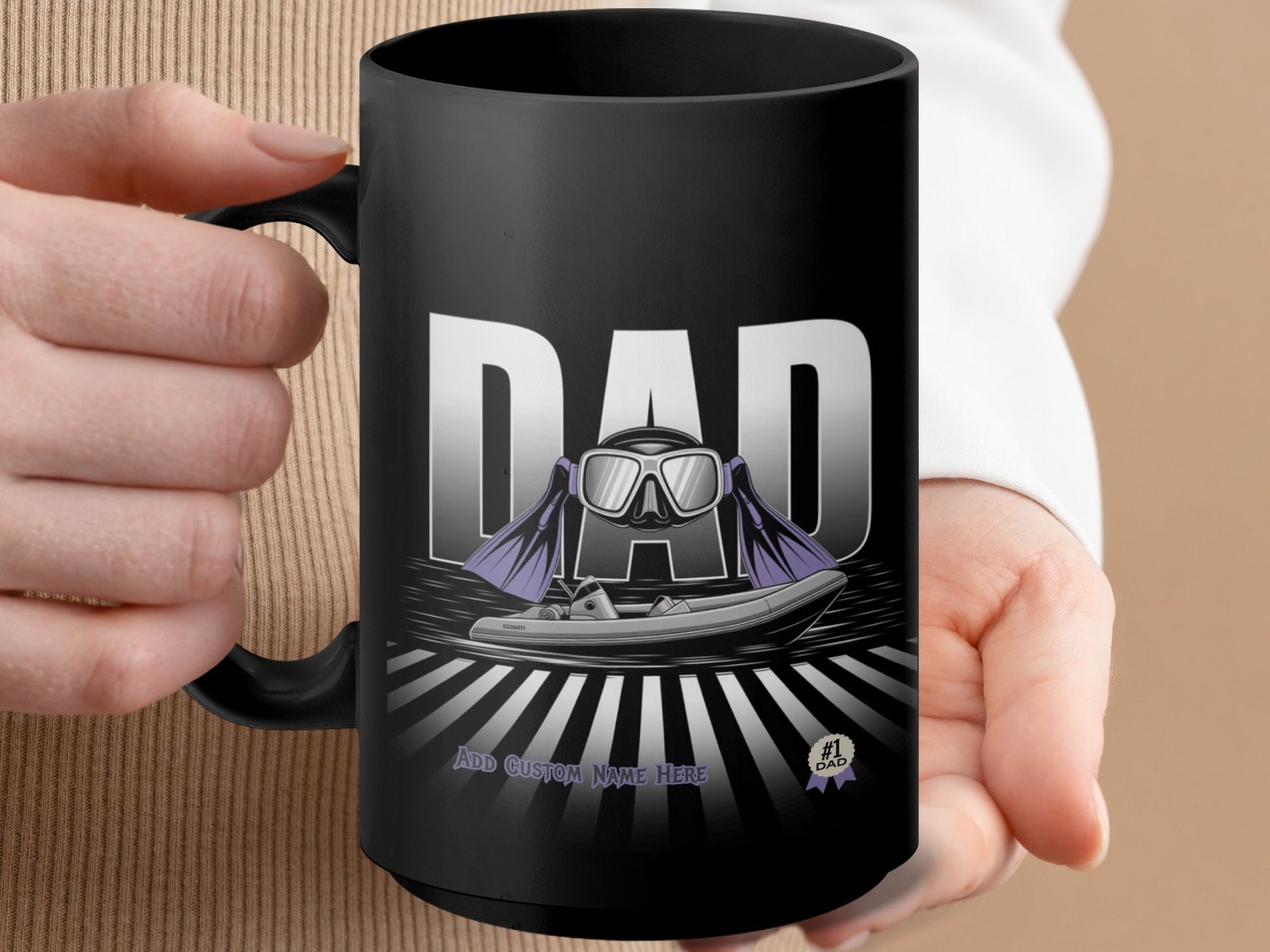 Unique Diving Dad Customizable Mug Gift Product Type
