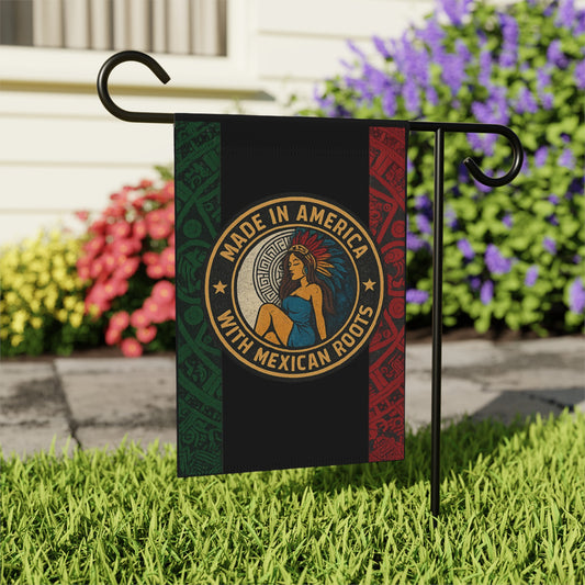 Made In America With Mexican Roots Garden Flag