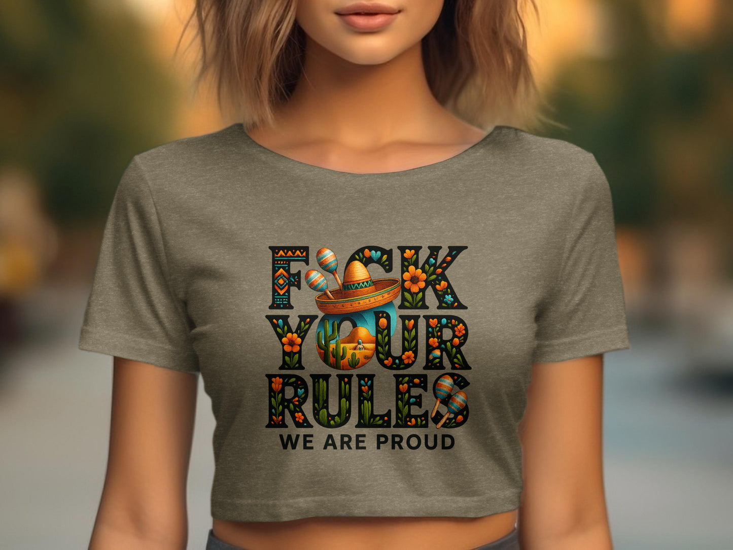 Bold Statement Graphic Cropped Top Clothing product