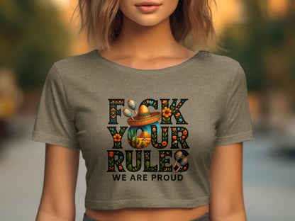 Bold Statement Graphic Cropped Top Clothing product