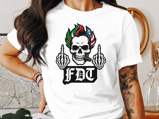 Skull Middle Finger Design FDT Graphic T-Shirt product