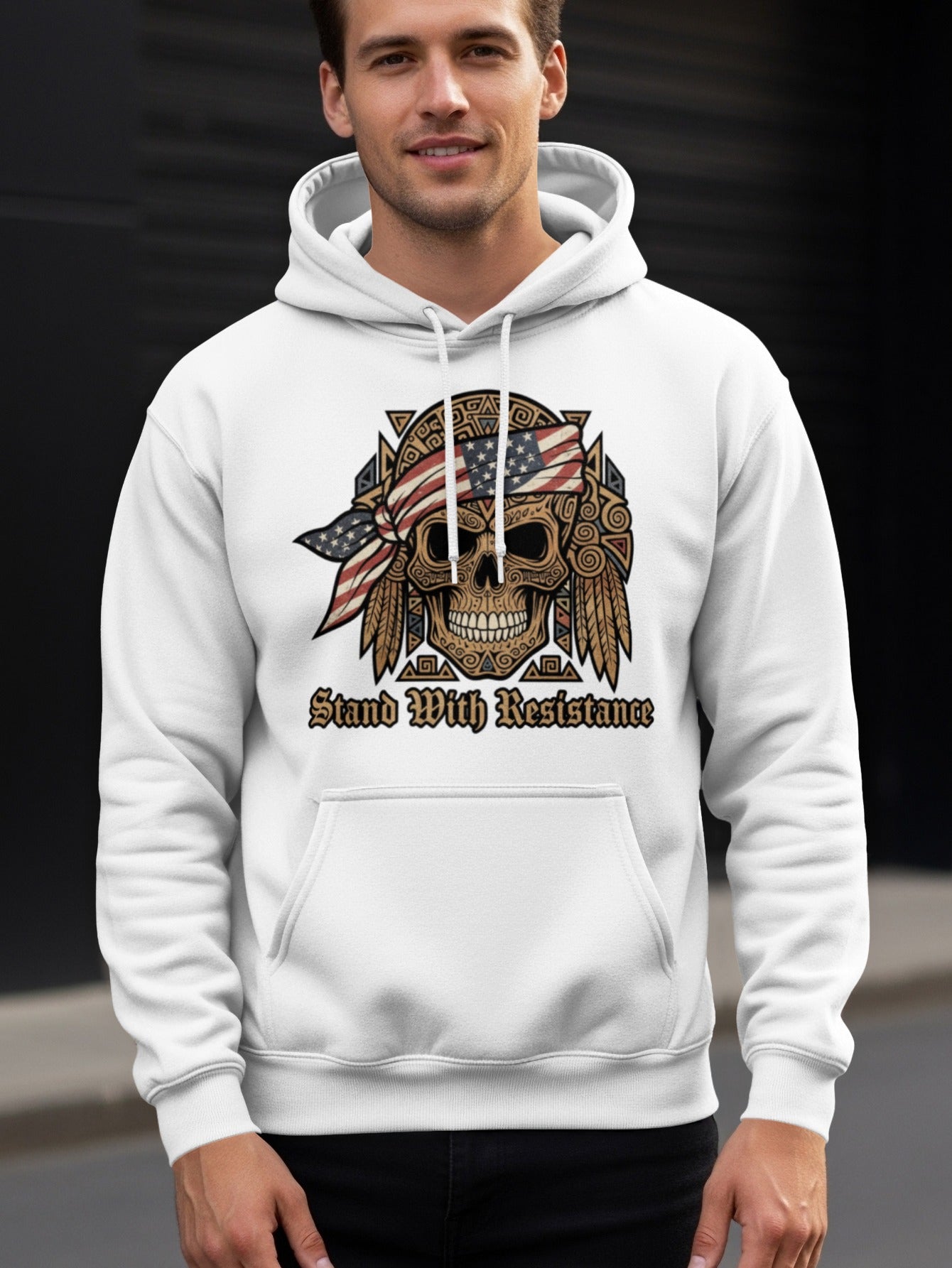 Stand With Resistance skull hoodie