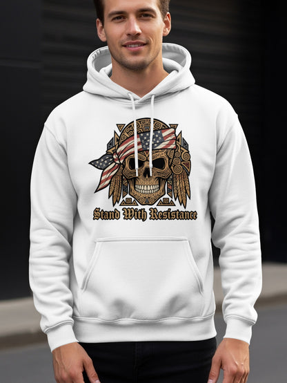 Stand With Resistance skull hoodie