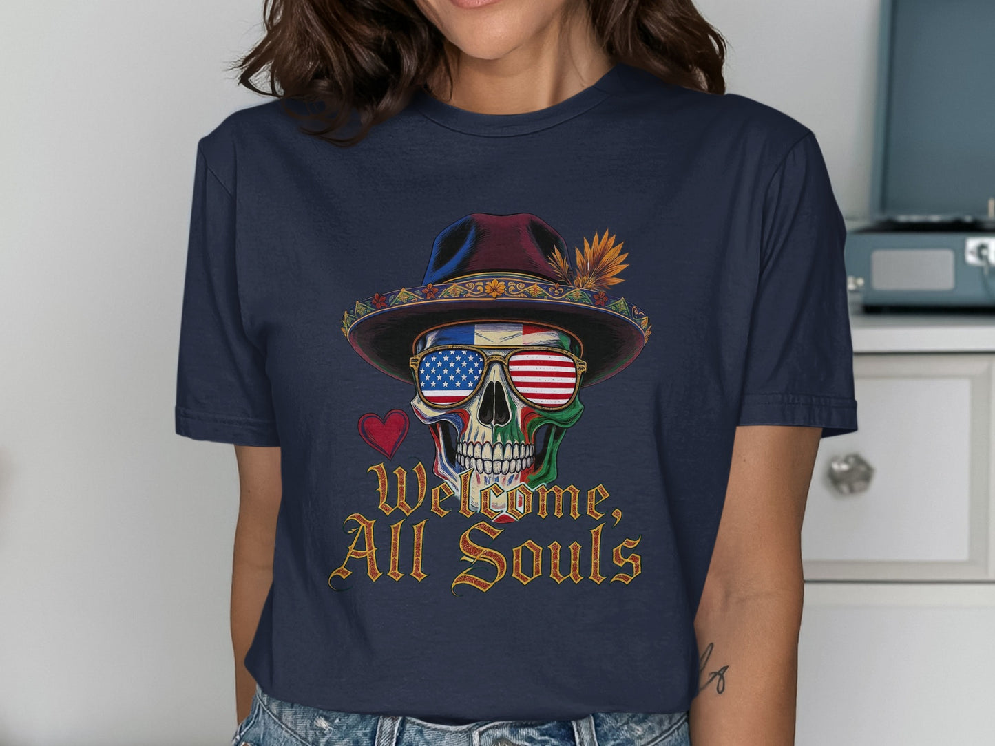 Welcome All Souls Skull Graphic T-shirt product