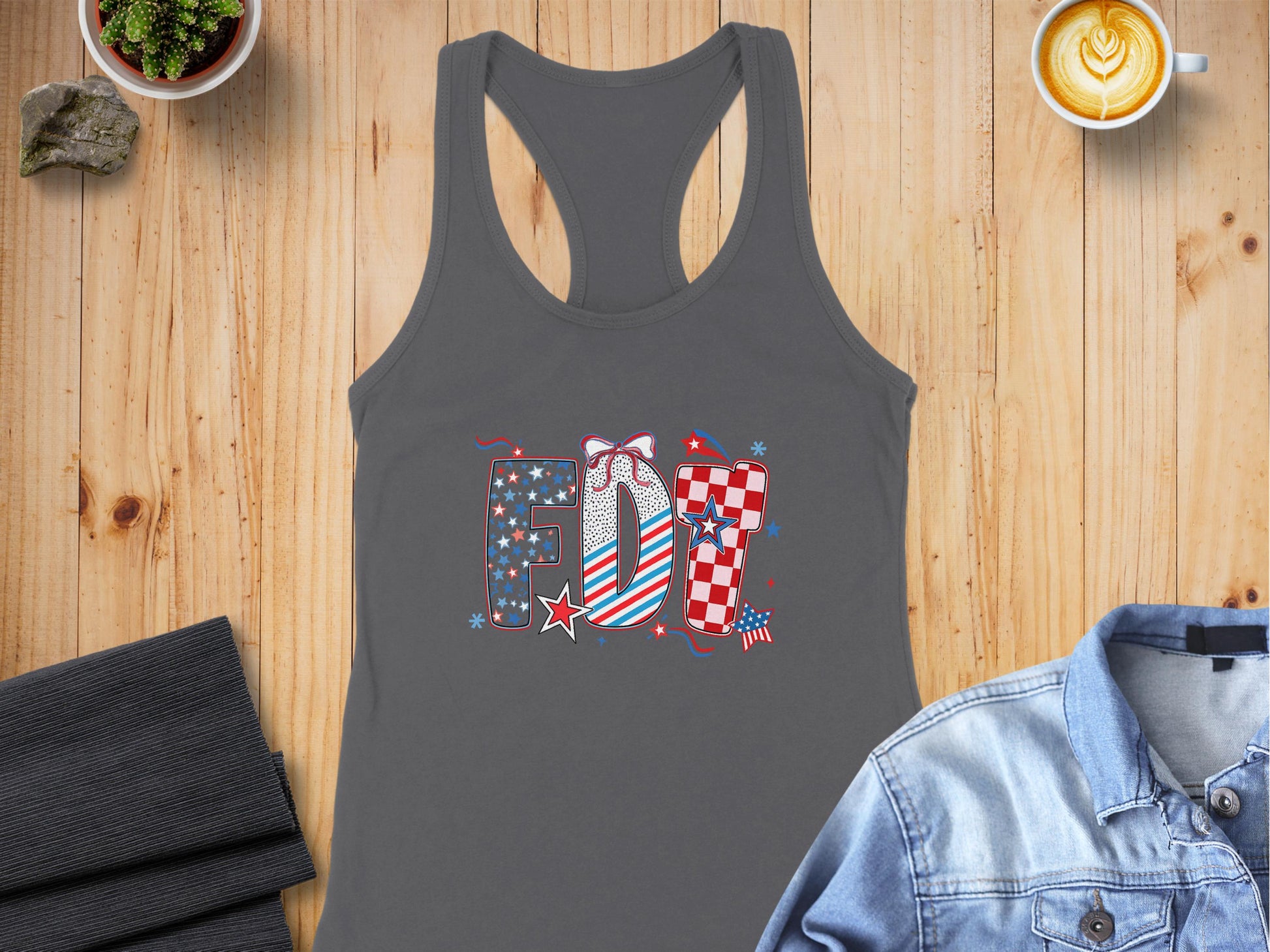 Patriotic American Flag FIT Women's Tank Top product