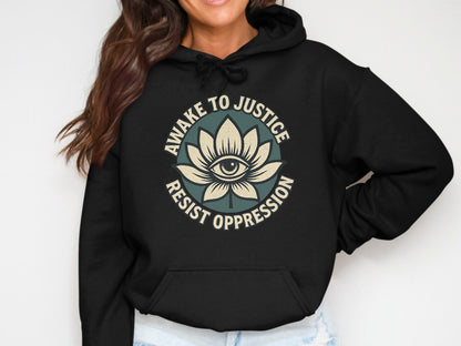 Awake to Justice Resist Oppression Hoodie product type
