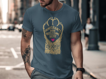 Immigrants Are Welcome Here La Raza Men's Shirt