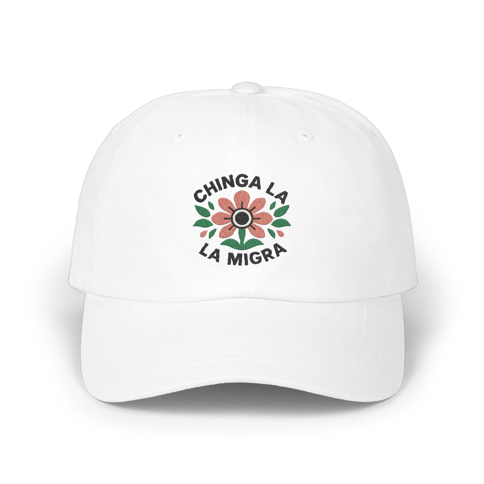 Chinga La Migra Embroidered White Cap product