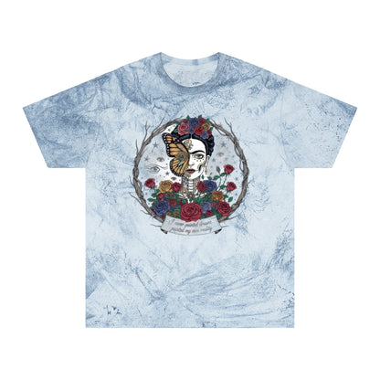 Colorful Skull Portrait Surrounded by Roses T-shirt