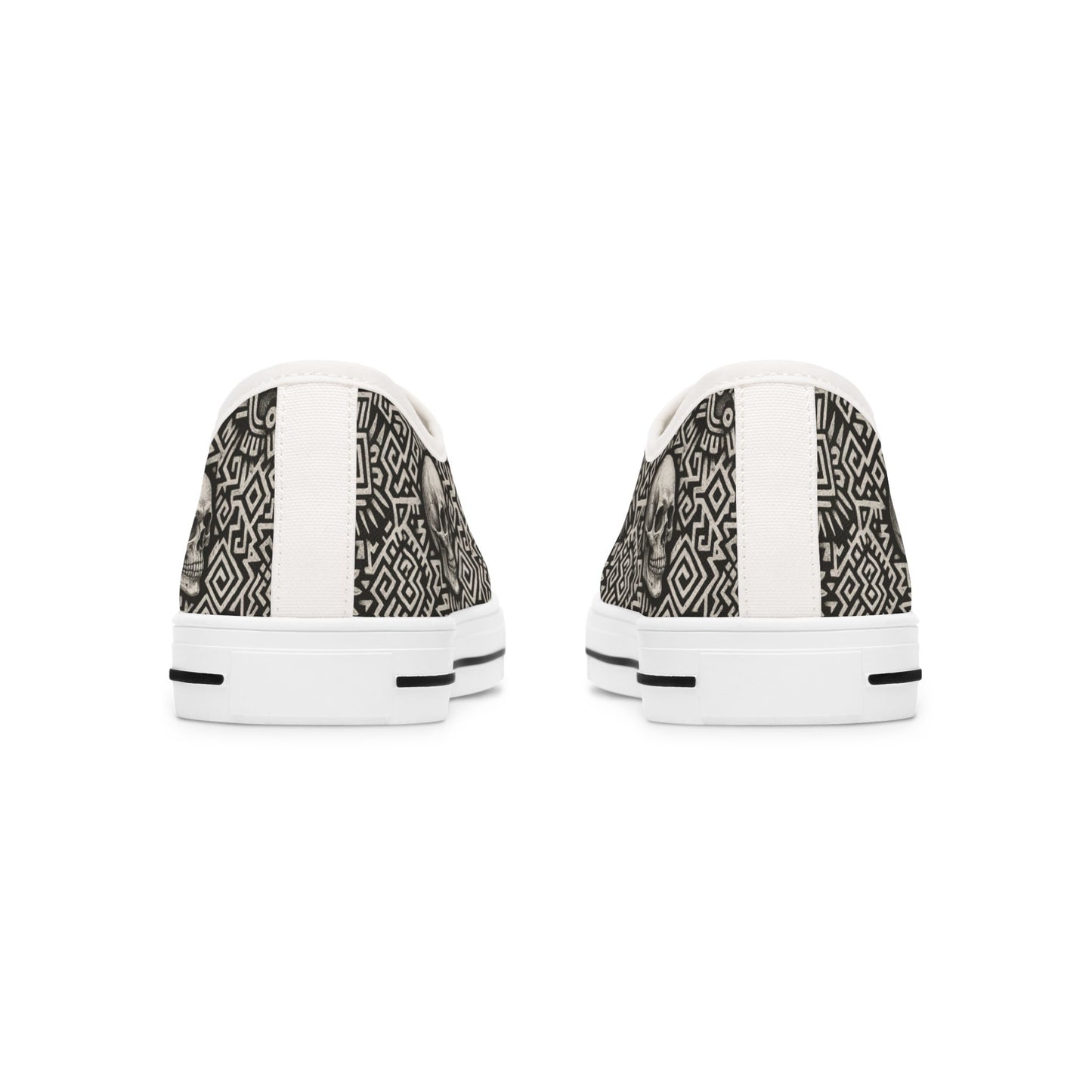Edgy Skull Sneakers for Women, Unique Artistic Low Tops, Casual Footwear, Trendy Sneakers, Perfect for Halloween