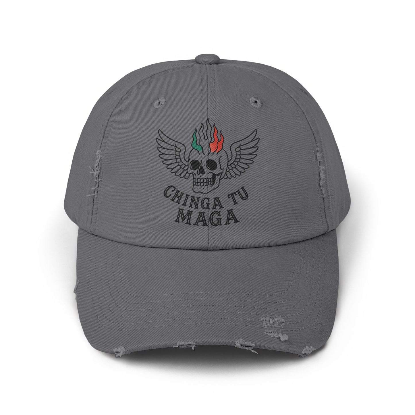 Distressed Baseball Cap with Skull Design product