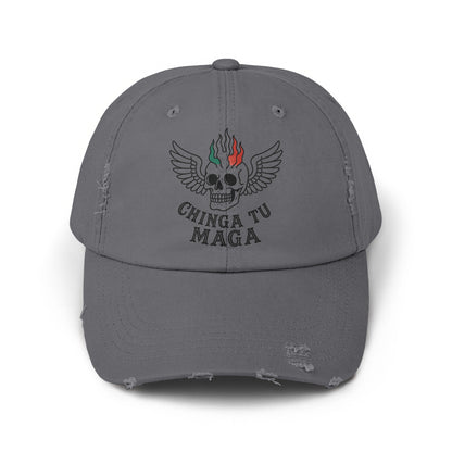 Distressed Baseball Cap with Skull Design product